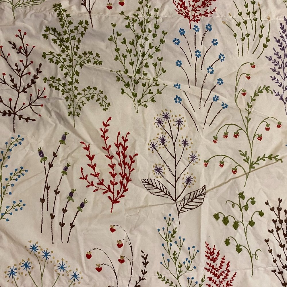 L.L. Bean Botanical Floral Percale Comforter Cover